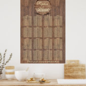 Weingarten Eichenholzkarte 16 Tische Poster (Küche)