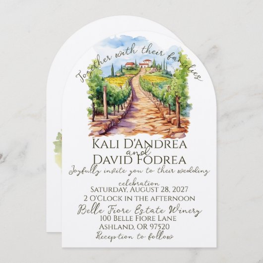 Weingarten Einladung zur Hochzeit (Vorne/Hinten)