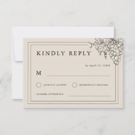 Weingarten Hochzeit Napa Tal RSVP Karte