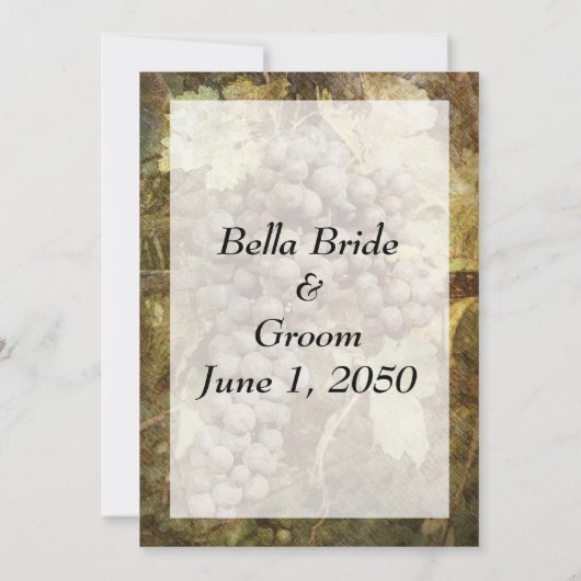 Weingarten Hochzeitsreise Einladung (Rückseite)