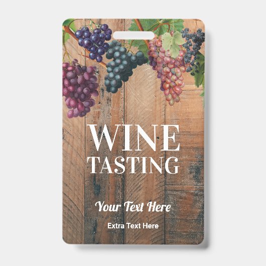 Weingarten Holz & Trauben Logos für Weinverkostung Ausweis (Vorderseite)