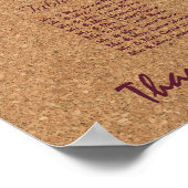 Weingarten Korksteine Rote Weinkarte Poster (Ecke)