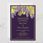 Weingarten Lila Hochzeit Einladung (Vorderseite)