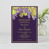 Weingarten Lila Hochzeit Einladung (Stehend Vorderseite)