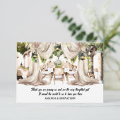 Weingarten mit Weinkarte im Sommer Dankeskarte (Stehend Vorderseite)