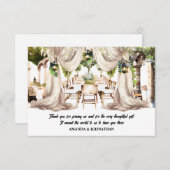 Weingarten mit Weinkarte im Sommer Dankeskarte (Vorne/Hinten)