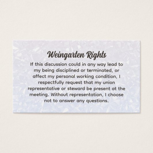 Weingarten Rechte Business Cards (Vorderseite)