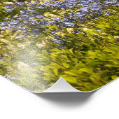 Weingarten und Violettblumen Fotodruck (Ecke)