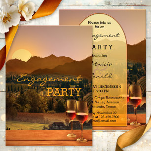 Weingarten Wein Thema Engagement Party Einladung