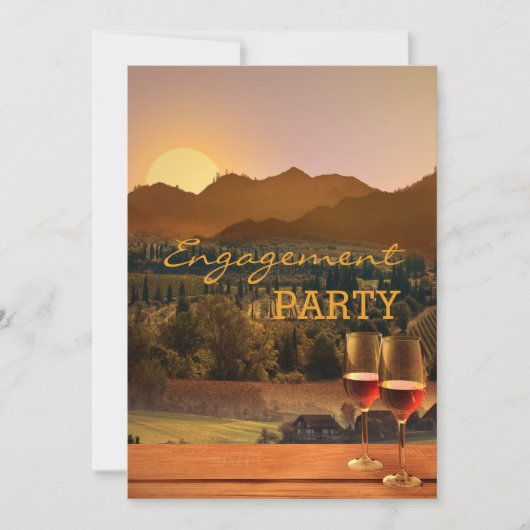 Weingarten Wein Thema Engagement Party Einladung (Vorderseite)