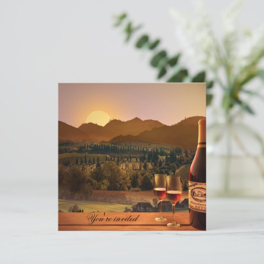 Weingarten Weinthema Erwachsene Einladung zum Gebu (Stehend Vorderseite)