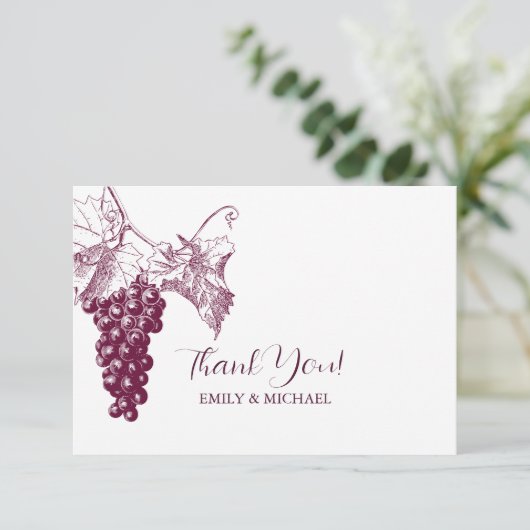 Weingartenhochzeit Dankeschön Karte (Stehend Vorderseite)