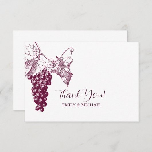 Weingartenhochzeit Dankeschön Karte (Vorne/Hinten)