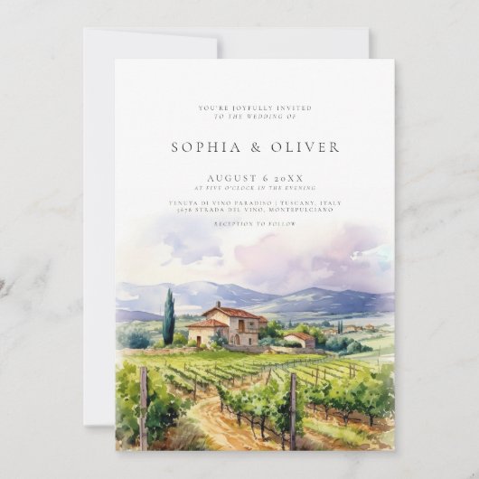 Weingartenhochzeit Einladung (Vorderseite)