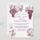 Weingartenhochzeit Einladung in bordeauxrot (Vorderseite)