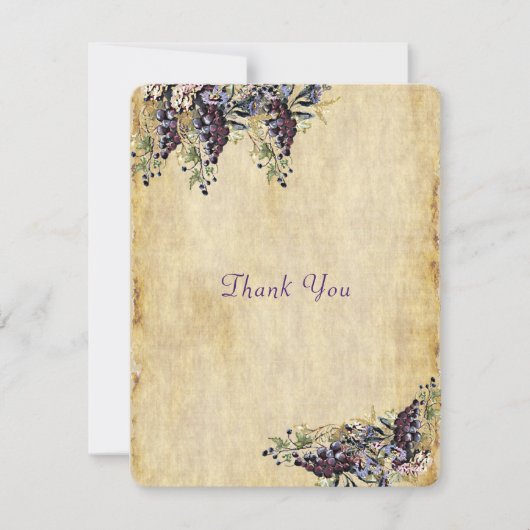 Weingartenhochzeit, rustikale Wasserfarbe, vielen Dankeskarte (Vorderseite)