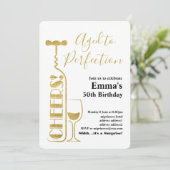 Weingeburtseinladung, "Aged to Perfection Invit" Einladung (Stehend Vorderseite)
