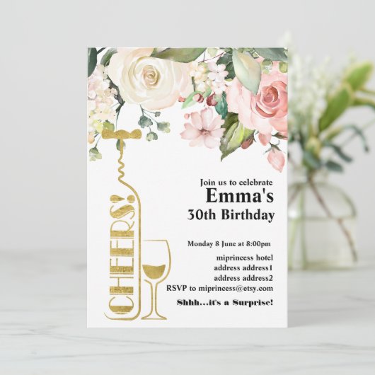 Weingeburtseinladung Einladung (Stehend Vorderseite)