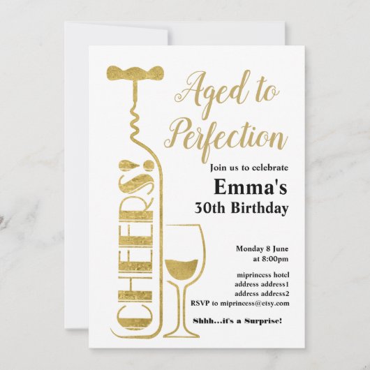 Weingeburtseinladung Einladung (Vorderseite)