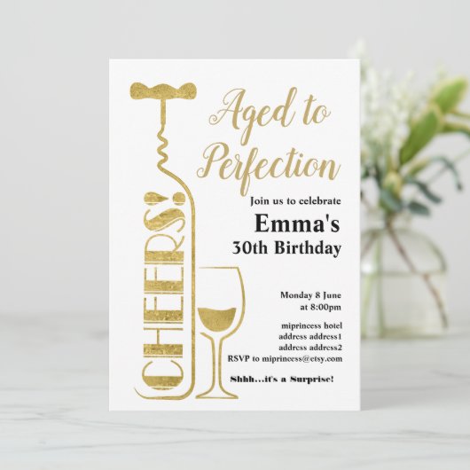 Weingeburtseinladung Einladung (Stehend Vorderseite)