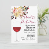 Weingeburtstagseinladung, "Aged to Perfection" Einladung (Stehend Vorderseite)