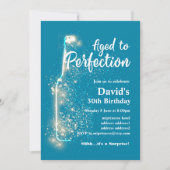 Weingeburtstagseinladung, "Aged to Perfection" Einladung (Vorderseite)