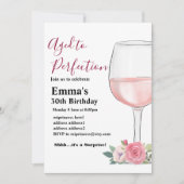 Weingeburtstagseinladung, "Aged to Perfection" Einladung (Vorderseite)