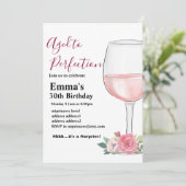 Weingeburtstagseinladung, "Aged to Perfection" Einladung (Stehend Vorderseite)