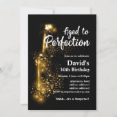 Weingeburtstagseinladung, "Aged to Perfection" Einladung (Vorderseite)