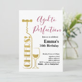 Weingeburtstagseinladung, "Aged to Perfection" Einladung (Stehend Vorderseite)