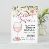 Weingeburtstagseinladung, "Aged to Perfection" Einladung (Stehend Vorderseite)