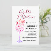 Weingeburtstagseinladung, "Aged to Perfection" Einladung (Stehend Vorderseite)