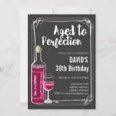 Weingeburtstagseinladung, "Aged to Perfection" Einladung (Vorderseite)