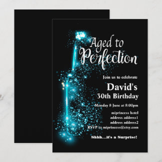 Weingeburtstagseinladung, "Aged to Perfection" Einladung