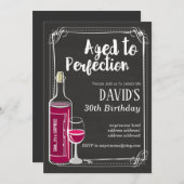 Weingeburtstagseinladung, "Aged to Perfection" Einladung (Vorne/Hinten)