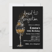 Weingeburtstagseinladung, "Aged to Perfection" Einladung (Vorderseite)