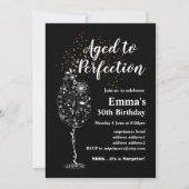 Weingeburtstagseinladung, "Aged to Perfection" Einladung (Vorderseite)