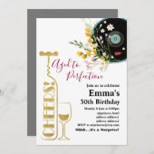 Weingeburtstagseinladung, "Aged to Perfection" Einladung (Vorne/Hinten)