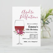 Weingeburtstagseinladung, "Aged to Perfection" Einladung (Stehend Vorderseite)