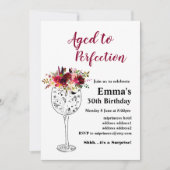 Weingeburtstagseinladung, "Aged to Perfection" Einladung (Vorderseite)