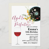 Weingeburtstagseinladung, "Aged to Perfection" Einladung (Vorne/Hinten)