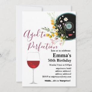 Weingeburtstagseinladung, "Aged to Perfection" Einladung