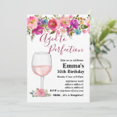 Weingeburtstagseinladung, "Aged to Perfection" Einladung (Stehend Vorderseite)