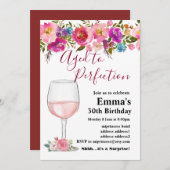 Weingeburtstagseinladung, "Aged to Perfection" Einladung (Vorne/Hinten)