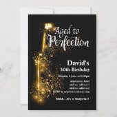 Weingeburtstagseinladung, "Aged to Perfection" Einladung (Vorderseite)