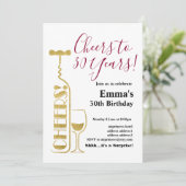 Weingeburtstagseinladung, "Aged to Perfection" Einladung (Stehend Vorderseite)