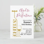 Weingeburtstagseinladung, "Aged to Perfection" Einladung (Stehend Vorderseite)