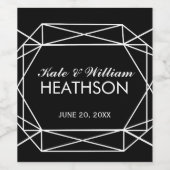 WEINgeometrische Hochzeitsfeige Weinfeuerlein Labr Weinetikett (Einzelnes Label)