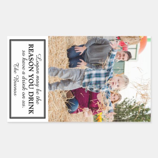 Weingeschenk Rechteckiger Aufkleber (Vorderseite)