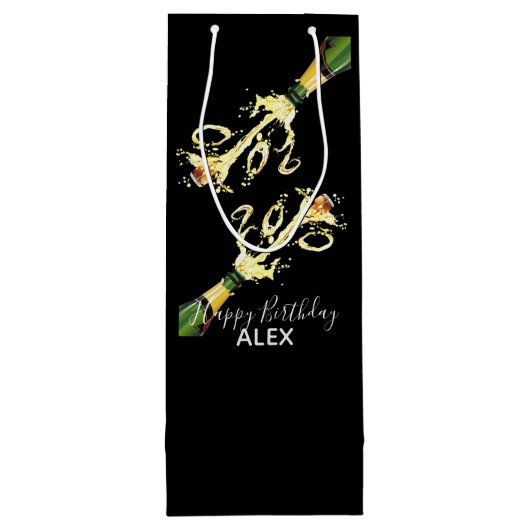 Weingeschenke Bag-Champagne Splash-Happy Geburtsta Geschenktüte Für Weinflaschen (Rückseite)